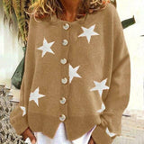 Cardigan de Malha com Estampa de Estrelas
