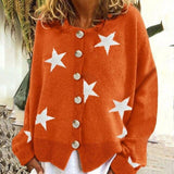 Cardigan de Malha com Estampa de Estrelas