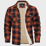 Tiago - Casaco Trucker Riscas Fleece