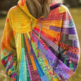 Aurora | Felpa Patchwork Multicolorida com Capuz