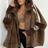 🧥 60% DE DESCONTO! ✨ Casaco Casual com Capuz e Zíper em Peluche para Mulher - Forro Polar com Bolso Oculto para um Estilo Confortável e Quente ❄️🛍️