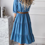 Bárbara - Vestido de Denim Casual Elegante