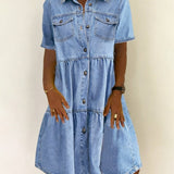 Sofia - Vestido de Jeans Casual Elegante