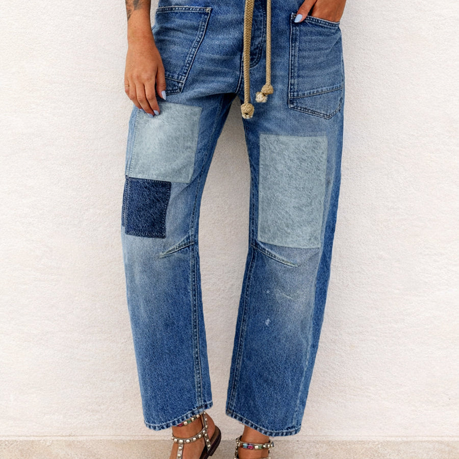 Margarida - Jeans de Corda em Patchwork