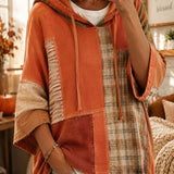 Carmen | Hoodie Oversized com Estampa Patchwork de Outono