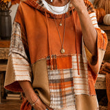 Lavinia | Hoodie Oversized com Estampa Patchwork de Outono
