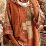 Sorina | Hoodie Oversized com Patchwork em Tons de Outono