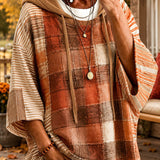 Simona | Hoodie Oversized com Patchwork em Tons de Outono
