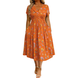 🌸 Vestido Floral com Decote em V e Cintura Torcida – Elegante e Casual para Qualquer Ocasião