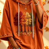 Maria | Hoodie Oversized com Estampa Outonal