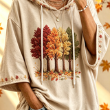 Maria | Hoodie Oversized com Estampa Outonal