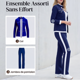 Conjunto de fato de treino bicolor de 2 peças para mulher