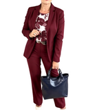 Conjunto de fato de 3 peças para mulher: blazer, top e calças