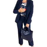 Conjunto de fato de 3 peças para mulher: blazer, top e calças