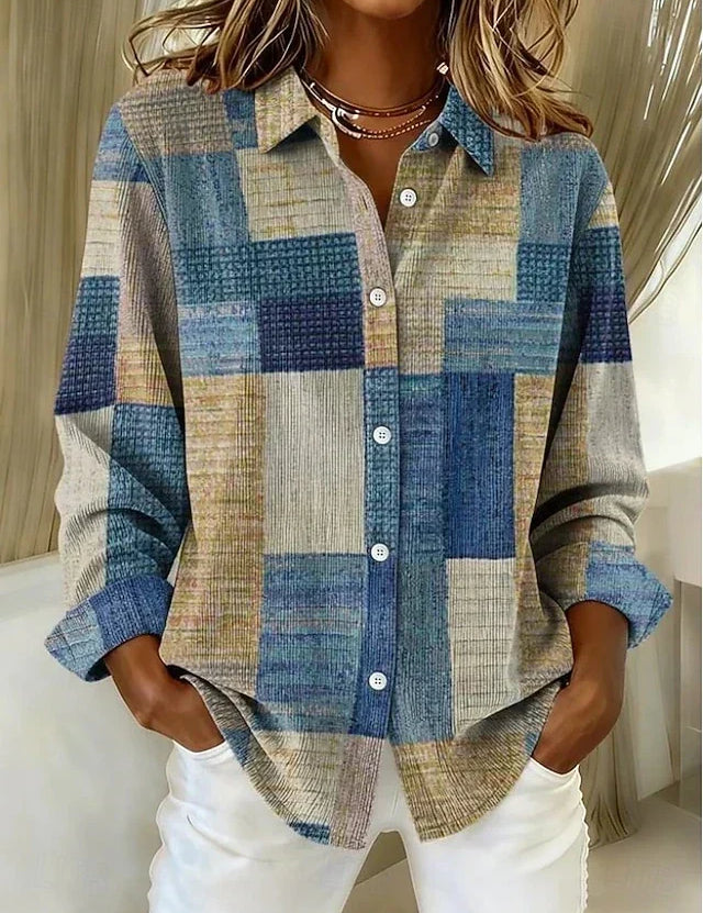 Delamont Paris | Camisa Vintage Patchwork com Botões Frontais
