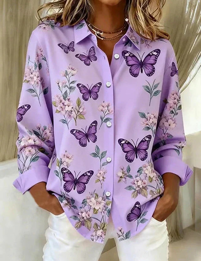 Delamont Paris | Camisa Botonê com Estampa de Borboletas Fantásticas