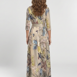 Caroline | Maxi Dress with Floral Print and Three-Quarter Sleeves