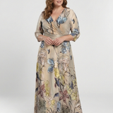 Caroline | Maxi Dress with Floral Print and Three-Quarter Sleeves