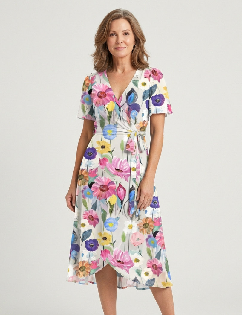 Chloé | Vestido Midi com Estampa Abstrata