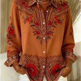 Delamont Paris | Blusa de Manga Longa com Estampa Floral Artística