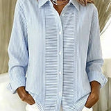 Delamont Paris | Camisa Casual Listrada com Botões Frontais