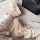 Botas de plataforma forradas Nina beige