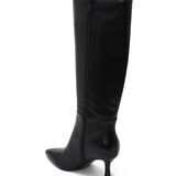 Ziana - Sapatos de Couro Pretos com Tacão Kitten