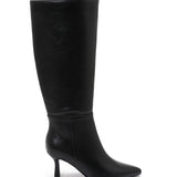 Ziana - Sapatos de Couro Pretos com Tacão Kitten