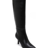 Ziana - Sapatos de Couro Pretos com Tacão Kitten